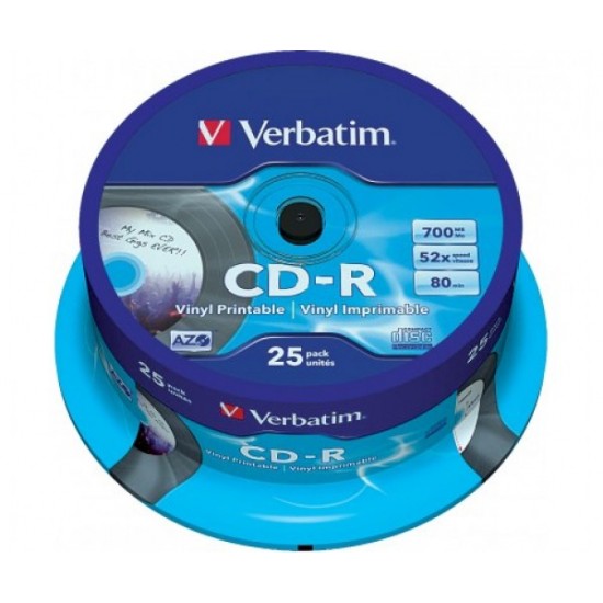 Verbatim CD-R Printable 700Mb. 25 броя в шпиндел