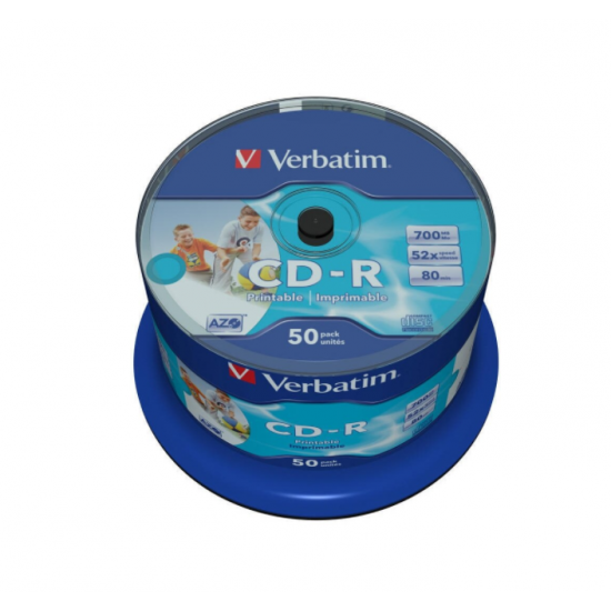 Verbatim CD-R AZO Printable 700мб, 50 бр. шпиндел