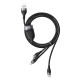 Baseus Кабел за зареждане и трансфер на данни 3в1 USB 1.2 м 40 W black-gray