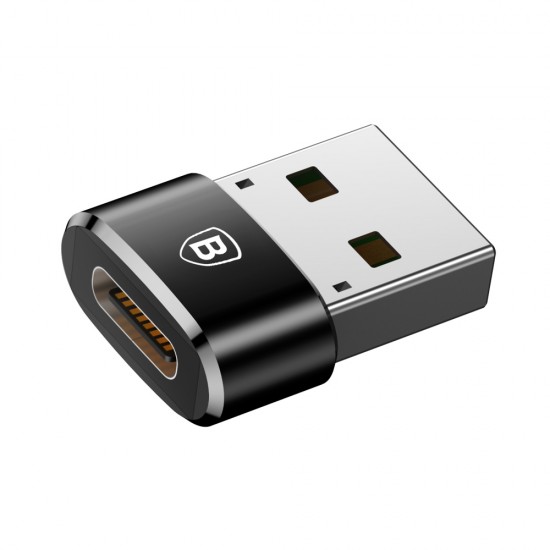 Baseus Адаптер от USB мъжко към USB-C женско, Black