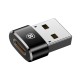 Baseus Адаптер от USB мъжко към USB-C женско, Black