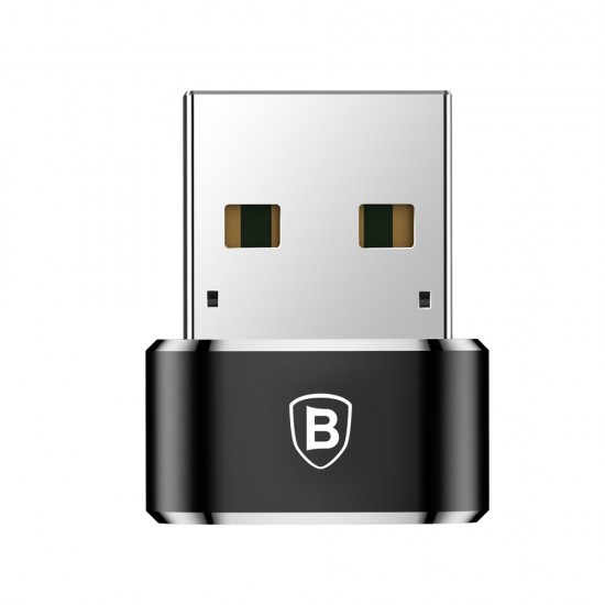 Baseus Адаптер от USB мъжко към USB-C женско, Black