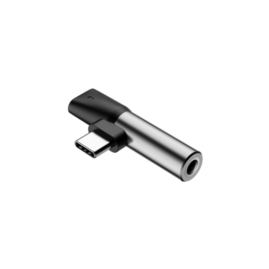 Baseus Адаптер от USB type-C към 3,5 mm 2 в 1, сребрист