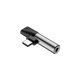 Baseus Адаптер от USB type-C към 3,5 mm 2 в 1, сребрист