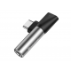 Baseus Адаптер от USB type-C към 3,5 mm 2 в 1, сребрист
