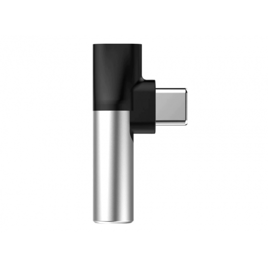 Baseus Адаптер от USB type-C към 3,5 mm 2 в 1, сребрист
