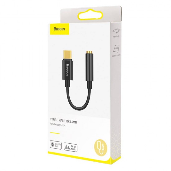 Baseus Адаптер Type-C към 3.5mm женски, Black