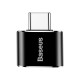 Baseus Мини адаптер USB женски към Type-C мъжки, Black
