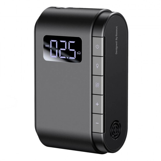 Baseus Компресор за автомобилни гуми 4000 mAh батерия, Black