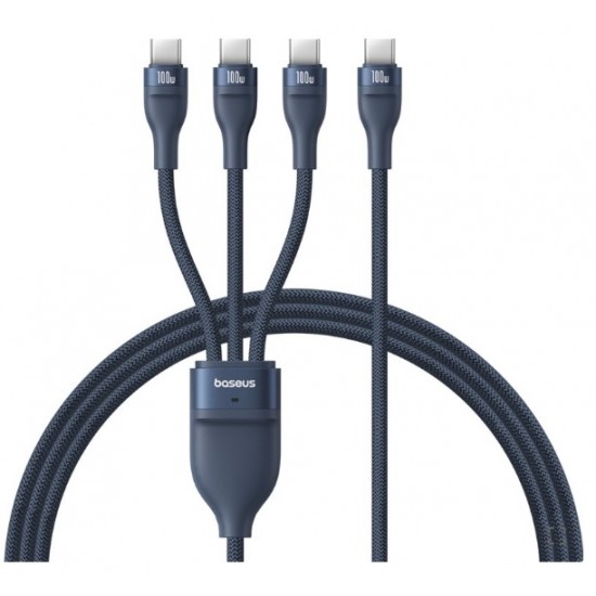 Baseus  Кабел за бързо зареждане Flash Series Type C към C+C+C Син