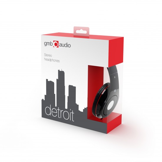 Gembird Сгъваеми стерео слушалки "Detroit" MHS-DTW-BK, black