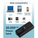 Gembird Външна батерия 20W, бързо зареждане, 20000mAh