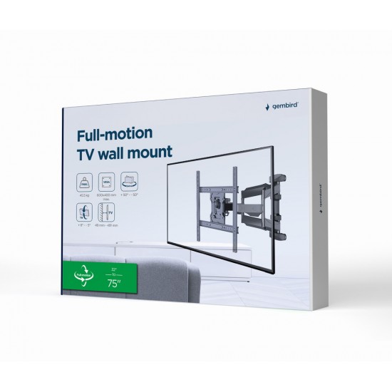 Gembird TV стойка Full motion, 32”-75”, 45 кг