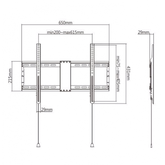 Gembird TV стойка (фиксирана), 37”-80” (70 кг)