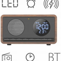 Manta FM Радио + Безжично зареждане RIMINI, Черно