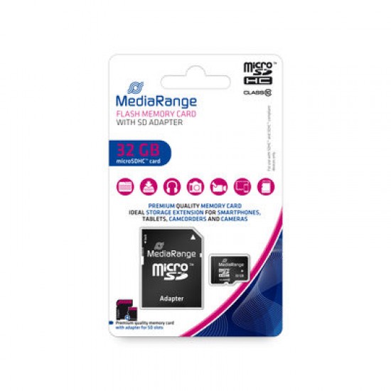 MediaRange Micro SDHC Card 32GB Class 10