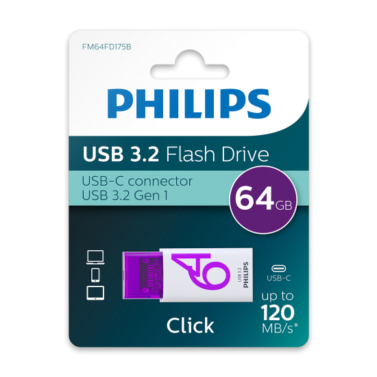 Philips USB Flash Памет 64 GB USB Тип-A 3.2 