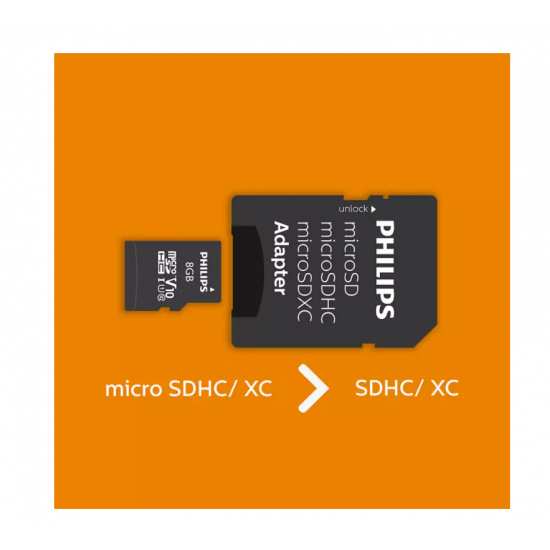 Philips Micro SDHC Card 8GB Class 10 