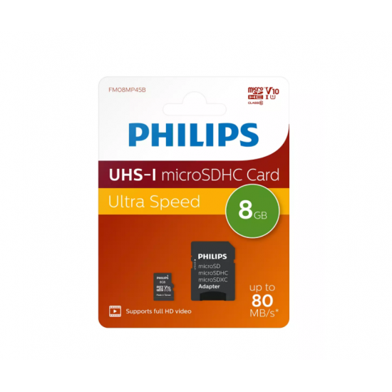 Philips Micro SDHC Card 8GB Class 10 